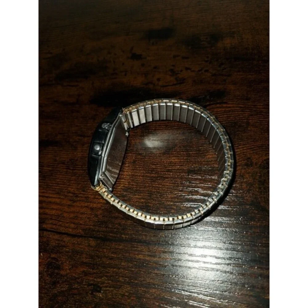 Casio Quartz Analog Digital‎ Watch Black Gold Parts Only Repair Vintage